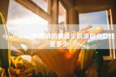 台山中国消防救援学院录取分数线是多少