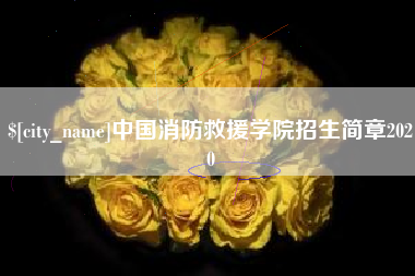 台山中国消防救援学院招生简章2020